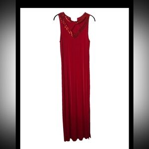 Slinky Long Dress with Sequins, Red, Size S, stunning dress